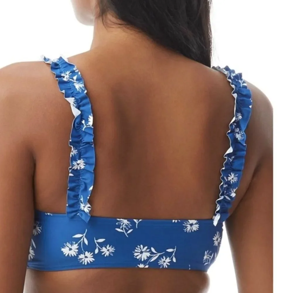 Kate Spade New York Mini Ruffle Square-Neck Floral-Print Bikini Set Size…
